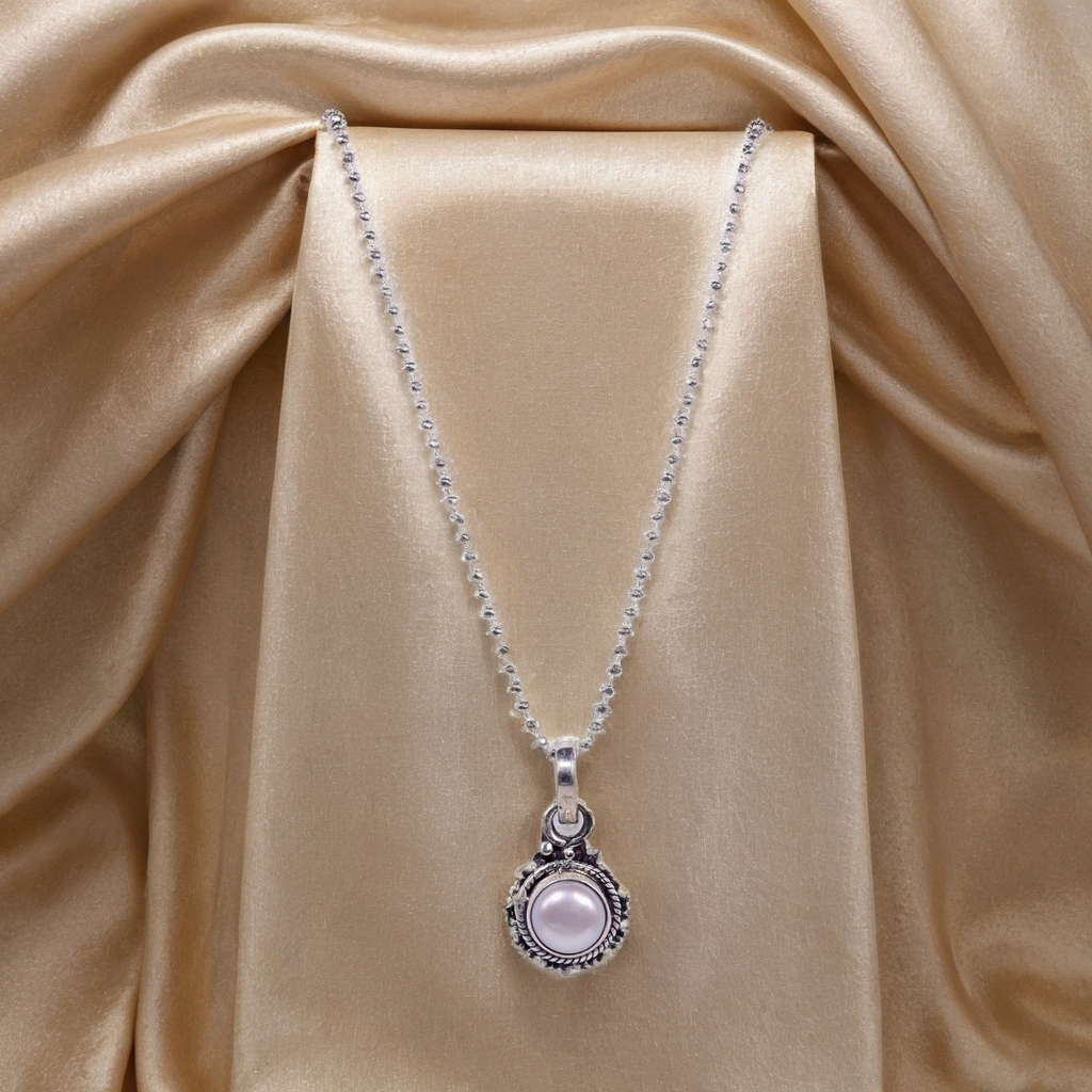 Moon Glow Pearl Necklace for Kids – Pure 925 Silver