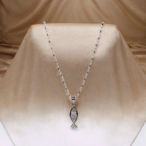 Little Fin Treasure Necklace for Kids - Pure 925 Silver