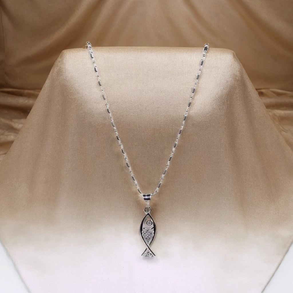 Little Fin Treasure Necklace for Kids - Pure 925 Silver