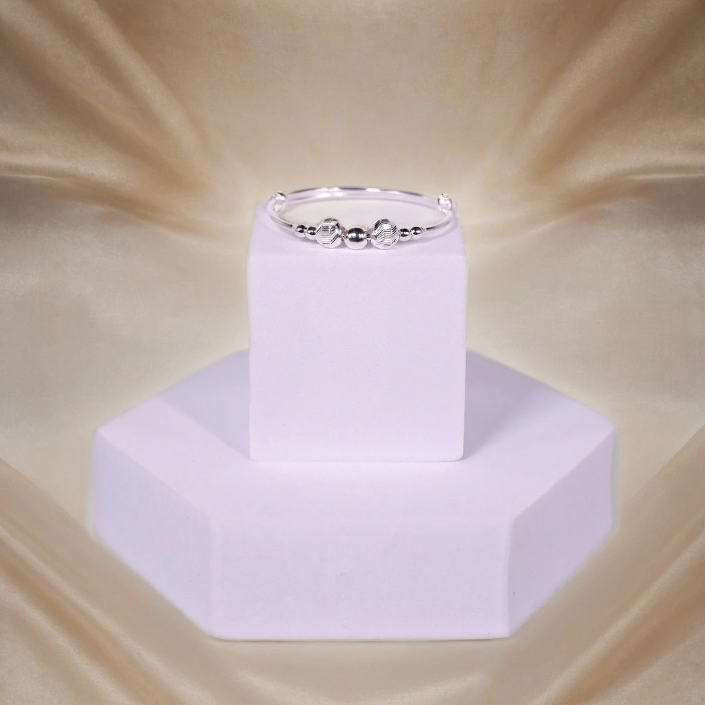 Silver Serenade Kada for Kids (Pair-Set of Two) – Pure 925 Silver - Image 2