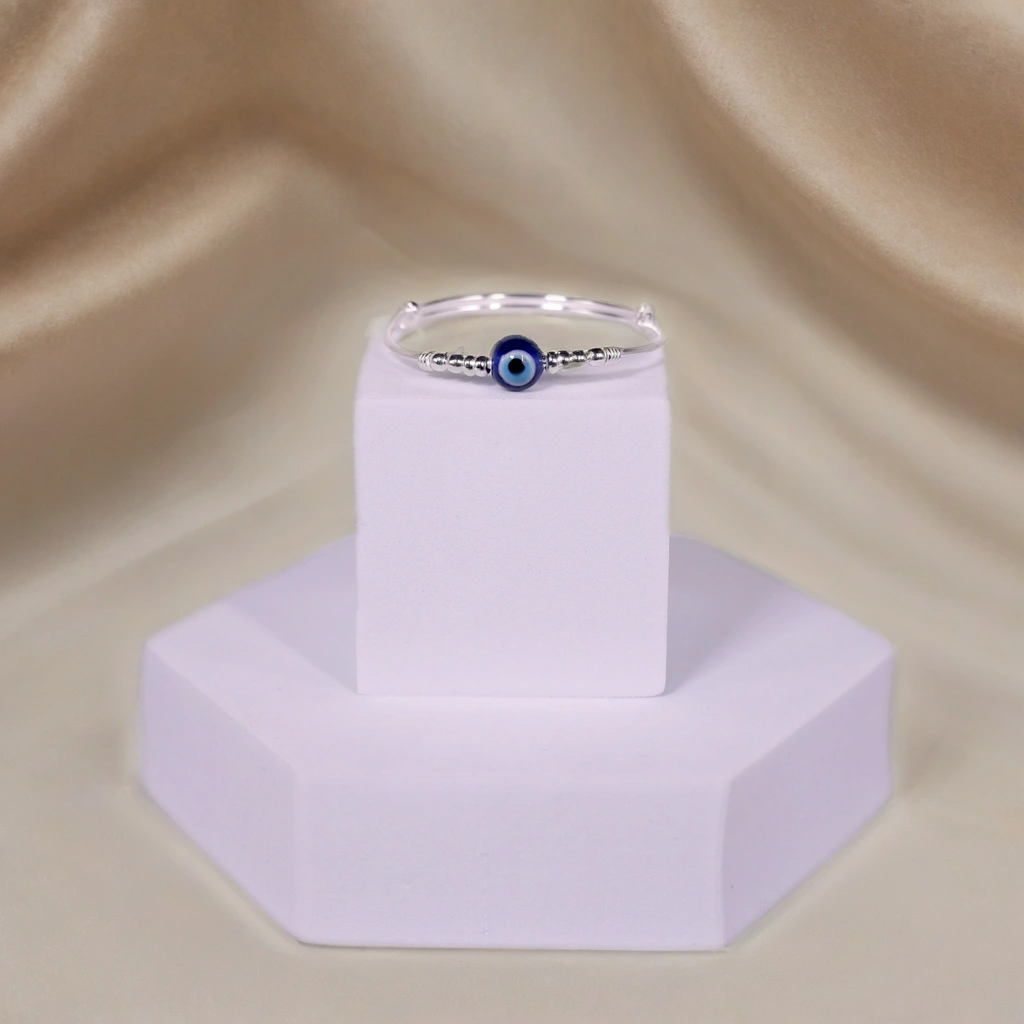 Lucky Glimpse Kada (Nazariya) for Kids (Pair-Set of Two) – Pure 925 Silver - Image 2