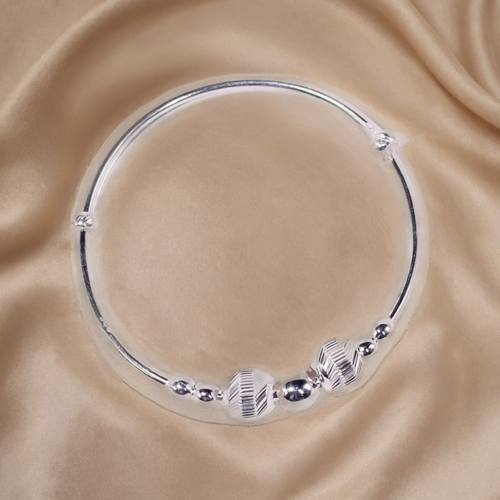 Silver Serenade Kada for Kids (Pair-Set of Two) – Pure 925 Silver - Image 3